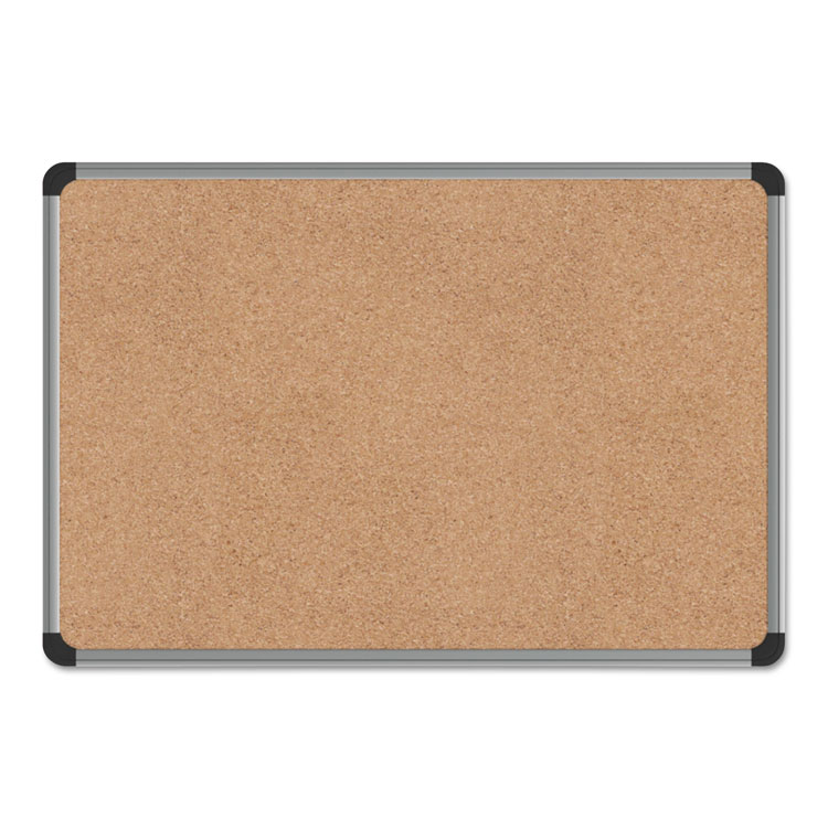 Picture of Cork Board with Aluminum Frame, 24 x 18, Natural, Silver Frame