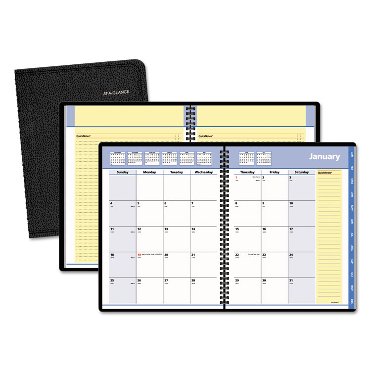Picture of QuickNotes Monthly Planner, 6 7/8 x 8 3/4, Black