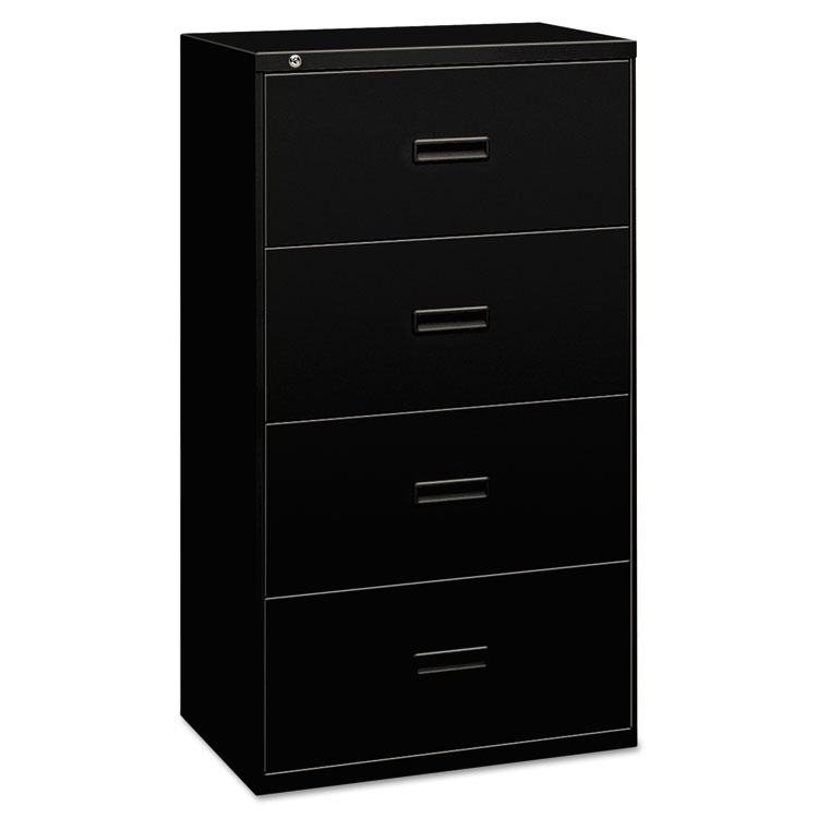 Picture of 400 Series Four-Drawer Lateral File, 30w x 19-1/4d x 53-1/4h, Black