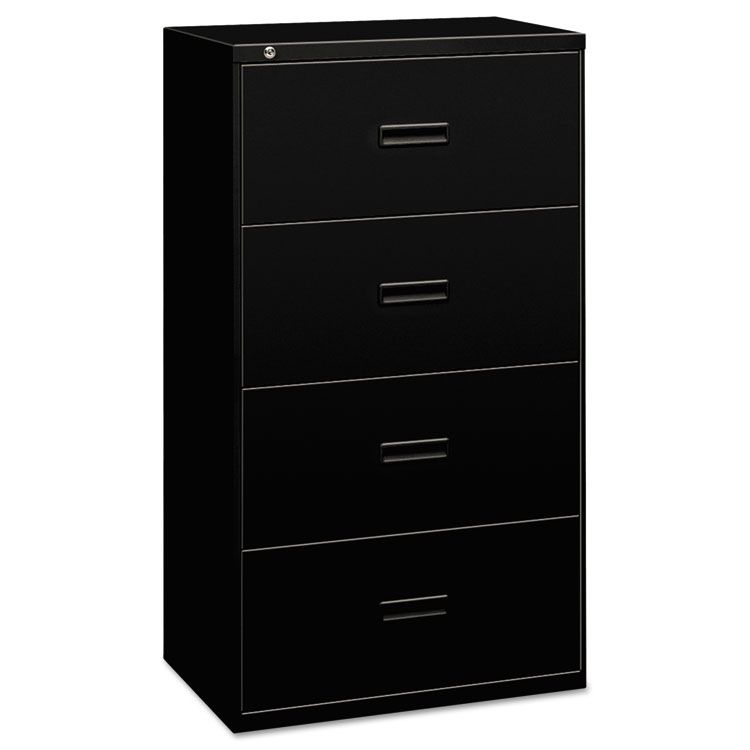 Picture of 400 Series Four-Drawer Lateral File, 36w x 19-1/4d x 53-1/4h, Black