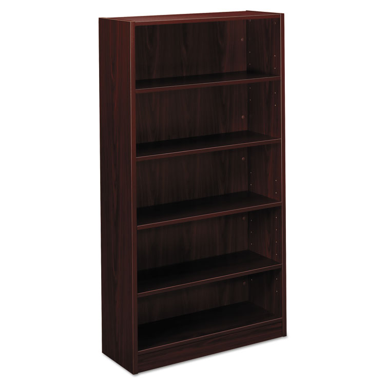 BL Laminate Series Five Shelf Bookcase, 32w x 13 13/16d x 65 3/8h, Mahogany