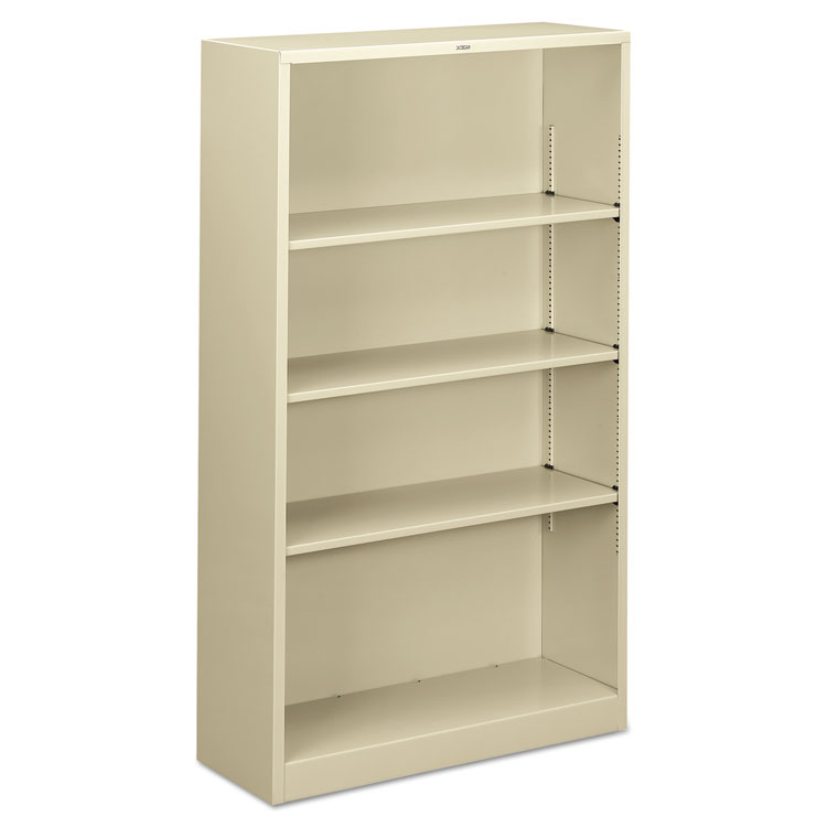 Picture of Metal Bookcase, Four-Shelf, 34-1/2w x 12-5/8d x 59h, Putty
