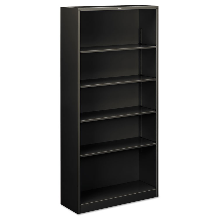 Picture of Metal Bookcase, Five-Shelf, 34-1/2w x 12-5/8d x 71h, Charcoal