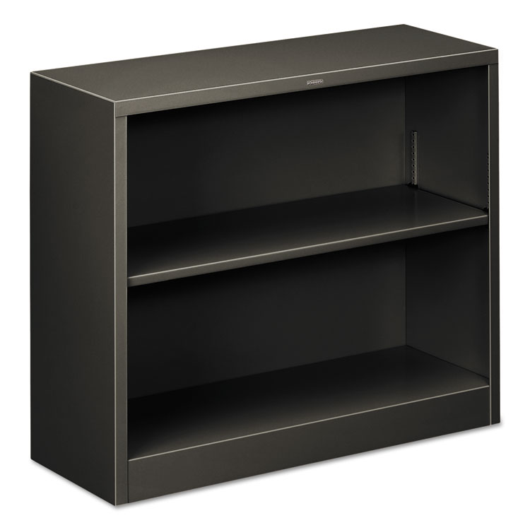 Picture of Metal Bookcase, Two-Shelf, 34-1/2w x 12-5/8d x 29h, Charcoal