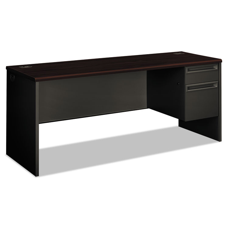 Picture of 38000 Series Right Pedestal Credenza, 72w x 24d x 29-1/2h, Mahogany/Charcoal