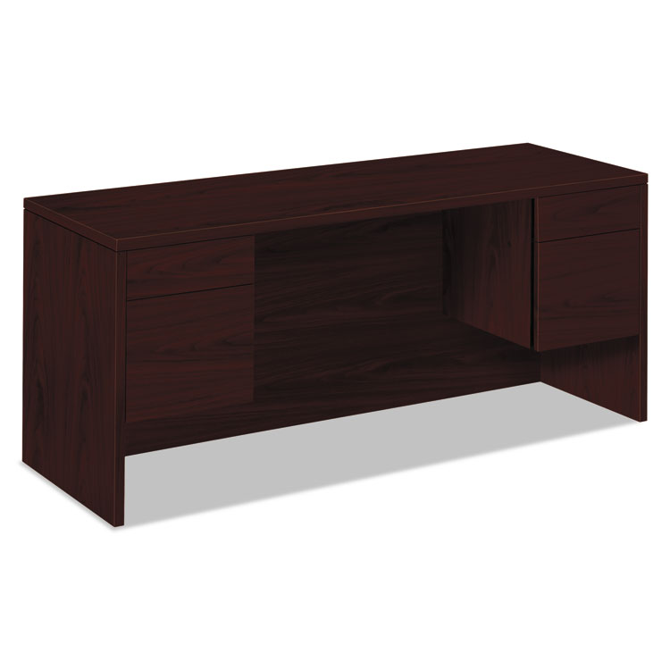 Picture of 10500 Series Kneespace Credenza With 3/4-Height Pedestals, 60w x 24d, Mahogany
