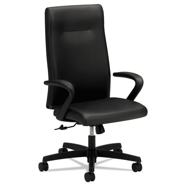 Picture of Ignition Series Executive High-Back Chair, Black Leather Upholstery
