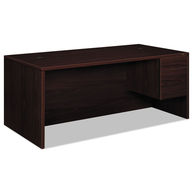 Picture of 10500 Series Large "L" or "U" Right 3/4-Height Ped Desk, 72w x 36d, Mahogany