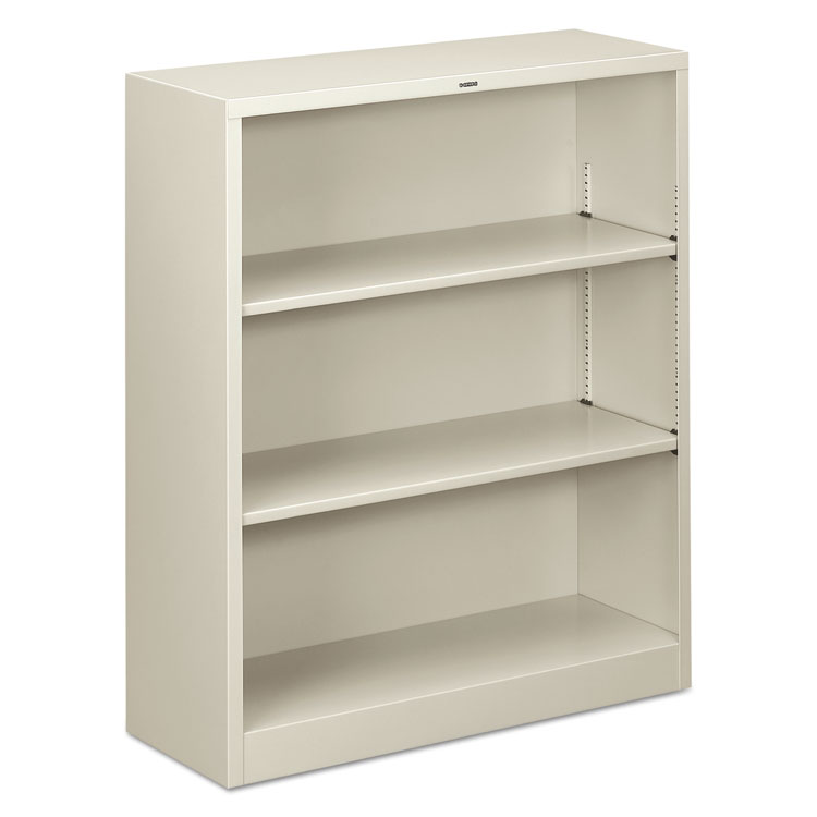 Picture of Metal Bookcase, Three-Shelf, 34-1/2w x 12-5/8d x 41h, Light Gray