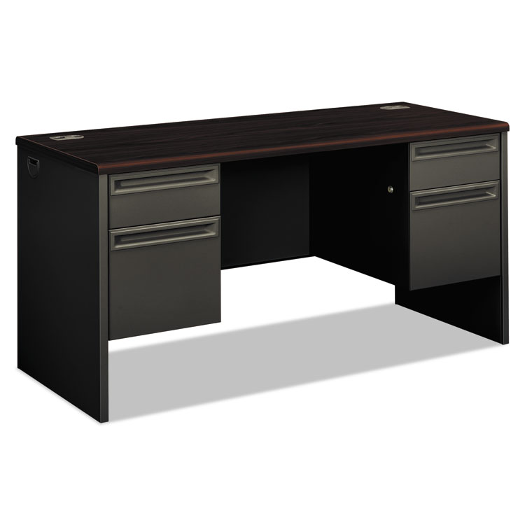Picture of 38000 Series Kneespace Credenza, 60w x 24d x 29-1/2h, Mahogany/Charcoal