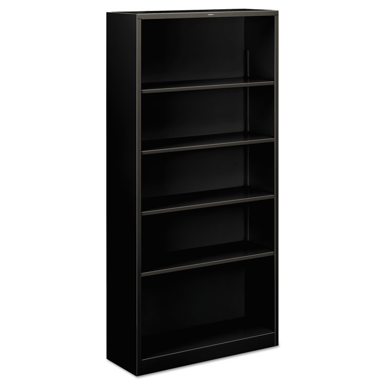 Picture of Metal Bookcase, Five-Shelf, 34-1/2w x 12-5/8w x 71h, Black
