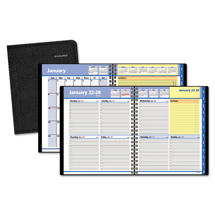 Picture of QuickNotes Weekly/Monthly Appointment Book, 8 x 9 7/8, Black