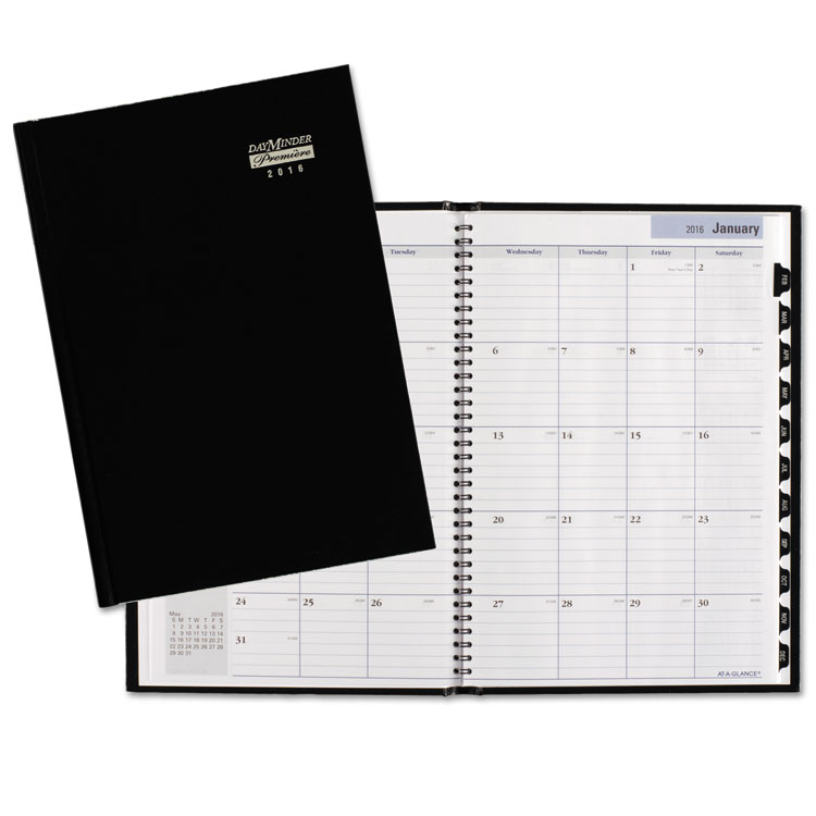 Picture of Hard-Cover Monthly Planner, 7 7/8 x 11 7/8, Black, 