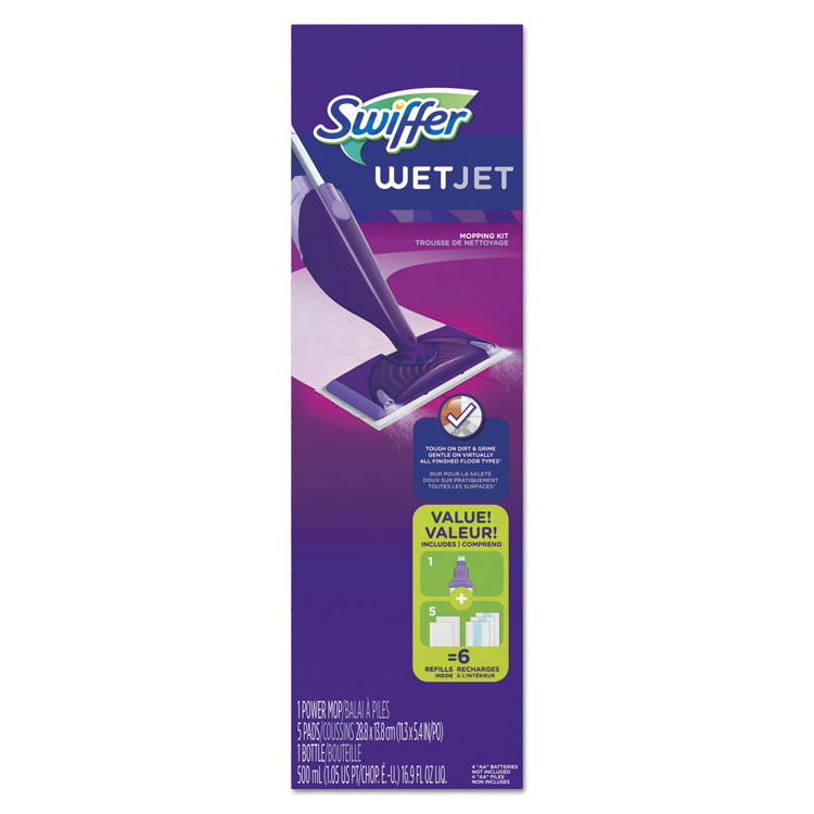 Picture of Wetjet Mop Starter Kit, 46" Handle, Silver/purple