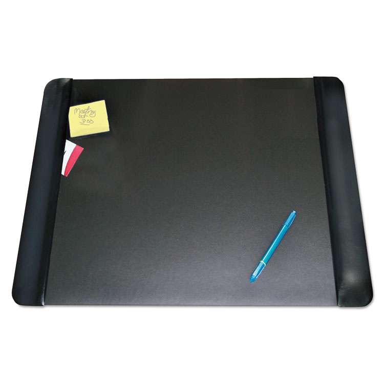 Picture of Executive Desk Pad with Leather-Like Side Panels, 24 x 19, Black