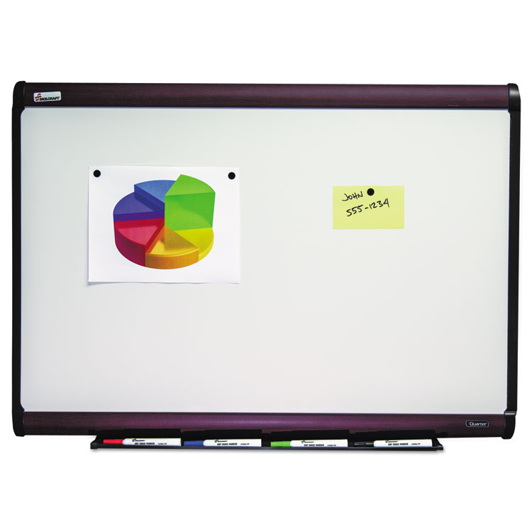 7110016305167, SKILCRAFT Magnetic Porcelain Dry Erase Board, 48" x 36", White Surface, Natural Mahogany Frame