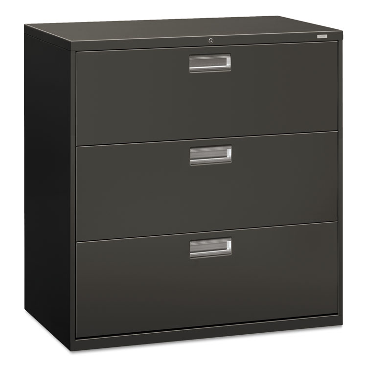 600 Series Three-Drawer Lateral File, 42w x 18d x 39 1/8h, Charcoal