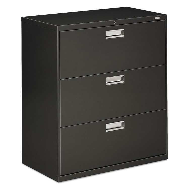 Picture of 600 Series Three-Drawer Lateral File, 36w x 19-1/4d, Charcoal
