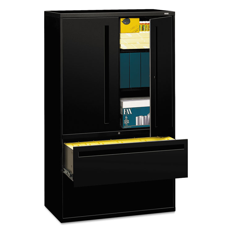 Picture of 700 Series Lateral File w/Storage Cabinet, 42w x 19-1/4d, Black