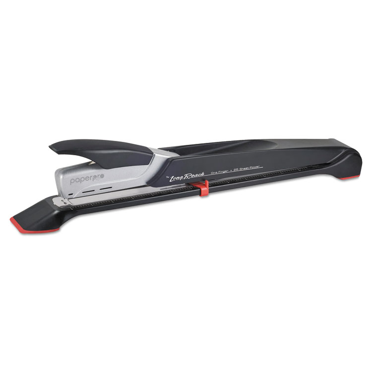 Picture of inREACH+ 25 Long 12.5" Reach Stapler, 25-Sheet Capacity, Black/Silver