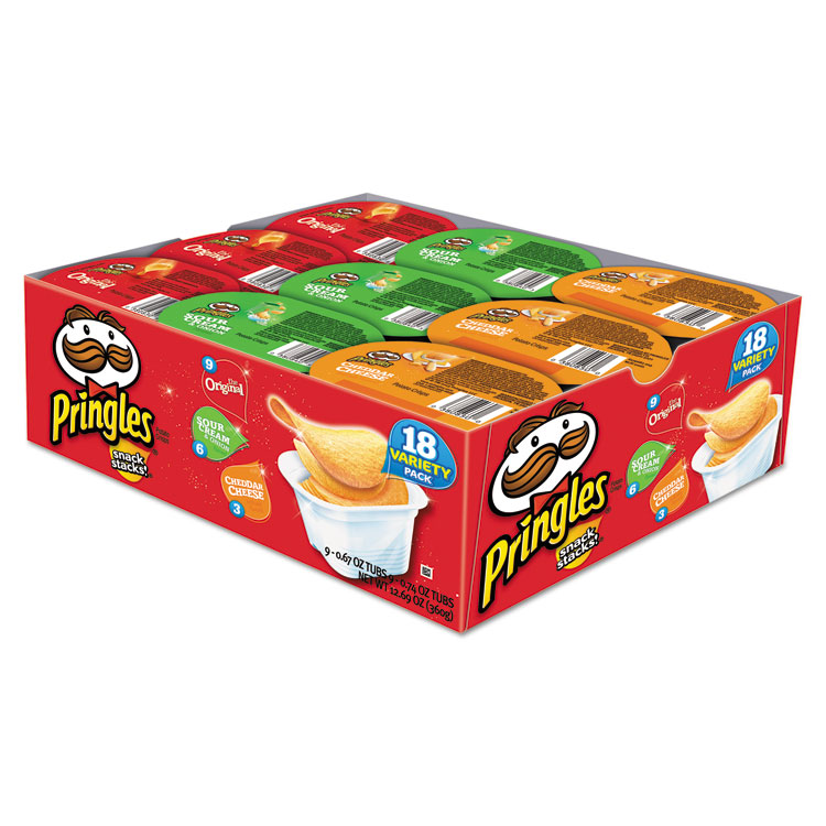 Picture of Potato Chips, Variety Pack, 0.74 Oz Canister, 18/box