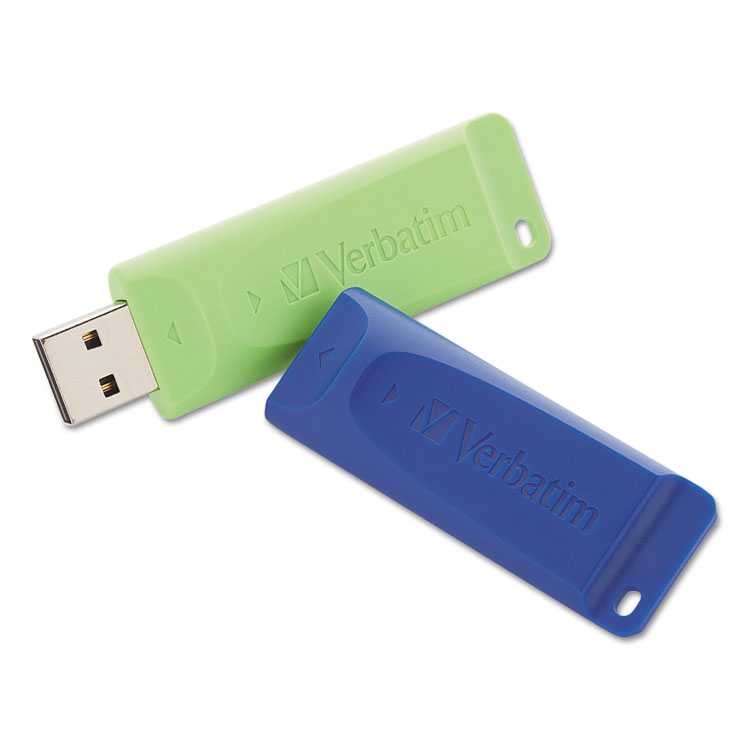 Picture of Store 'n' Go Usb 2.0 Flash Drive, 32gb, Blue/green, 2 Pack