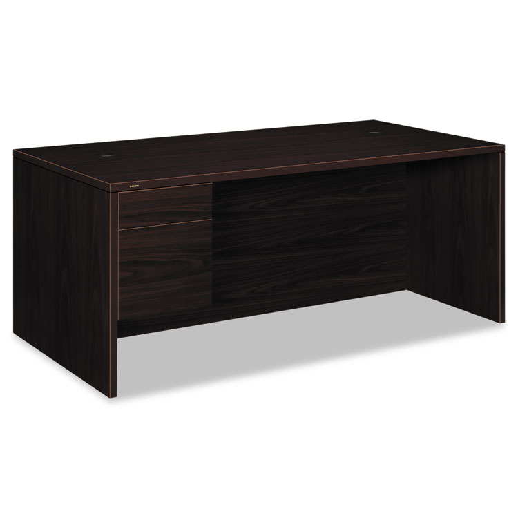 Picture of 10500 Series Large "L" or "U" 3/4-Height Ped Desk, 72w x 36d, Mahogany