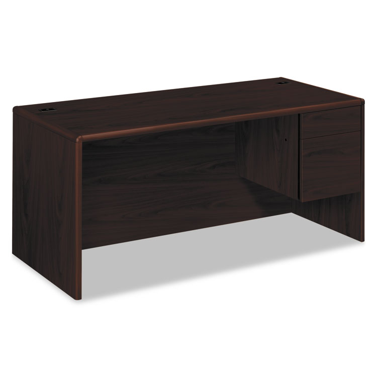 Picture of 10700 Series "L" Desk, 3/4 Right Pedestal, 66w x 30d x 29 1/2h, Mahogany