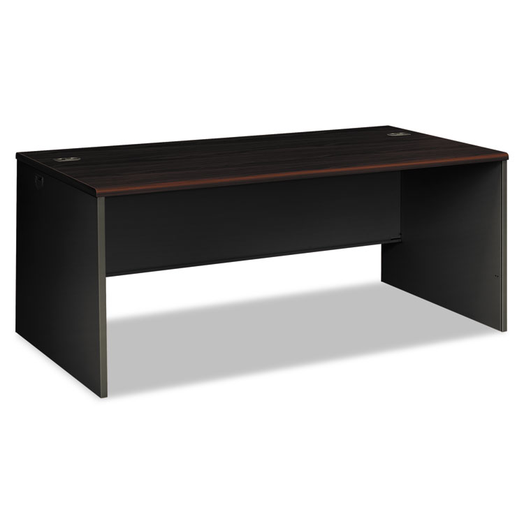 Picture of 38000 Series Desk Shell, 72w x 36d x 29-1/2h, Mahogany/Charcoal