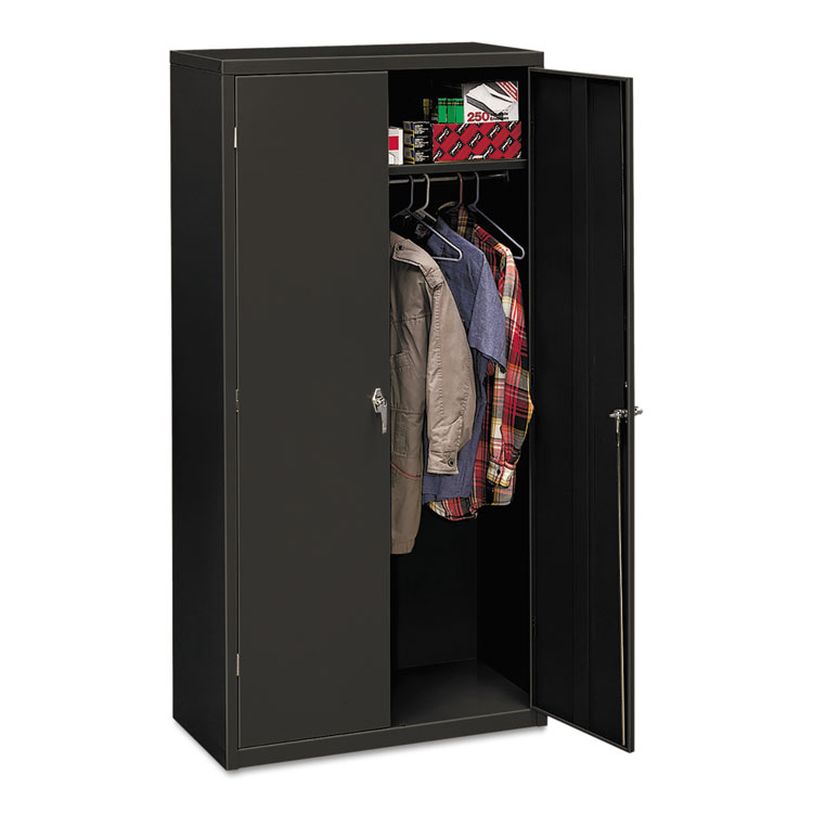 Picture of Assembled Storage Cabinet, 36w x 18-1/4d x 71-3/4h, Charcoal