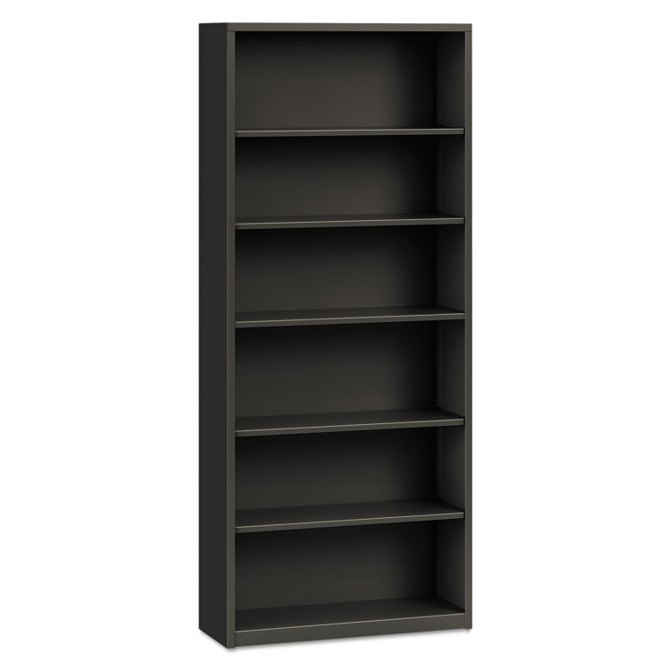 Picture of Metal Bookcase, Six-Shelf, 34-1/2w x 12-5/8d x 81-1/8h, Charcoal