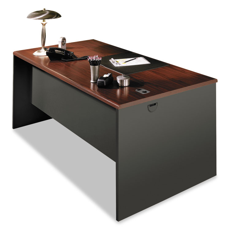 Picture of 38000 Series Desk Shell, 60w x 30d x 29-1/2h, Mahogany/Charcoal