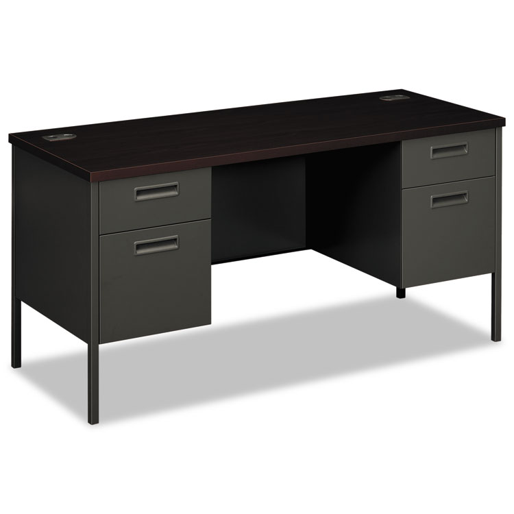 Picture of Metro Series Kneespace Credenza, 60w x 24d x 29 1/2h, Mahogany/Charcoal