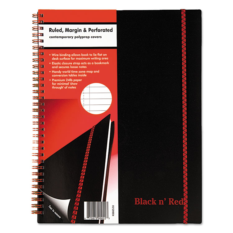 Picture of Twin Wire Poly Cover Notebook, Legal Rule, 11 x 8 1/2, 70 Sheets