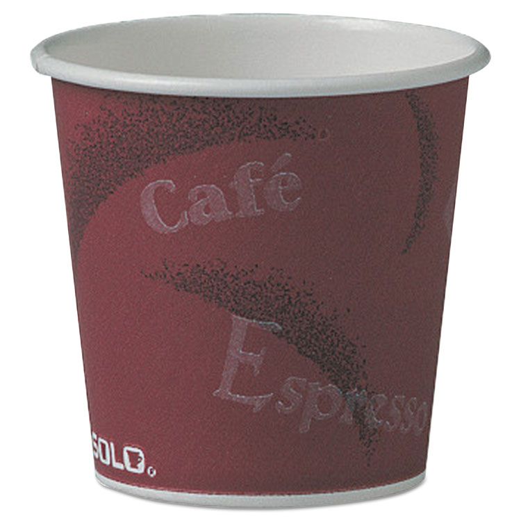 Picture of Polycoated Hot Paper Cups, 4 Oz, Bistro Design, 50/pack, 20 Pack/carton