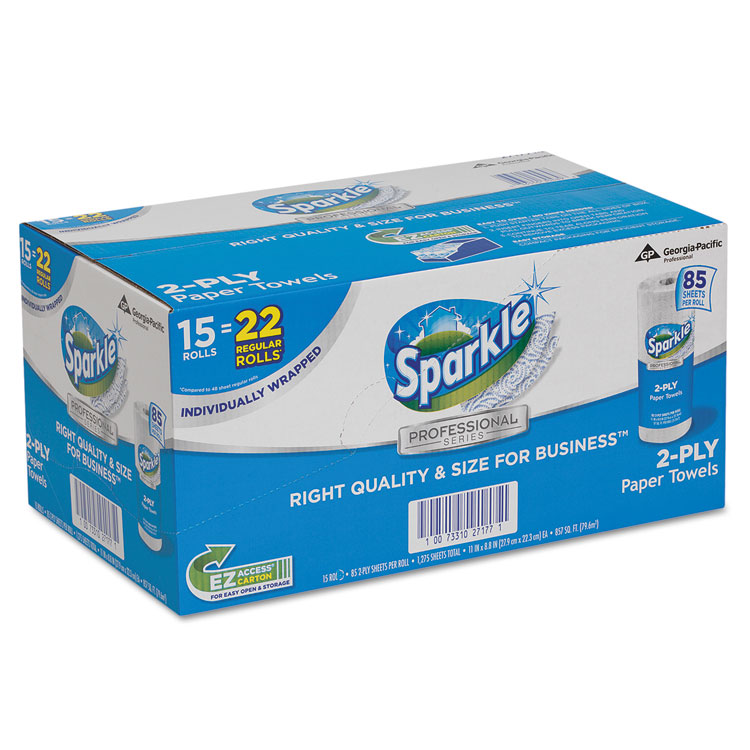 Picture of Sparkle Ps Perforated Paper Towel, White, 8 4/5 X 11, 85/roll, 15 Roll/carton