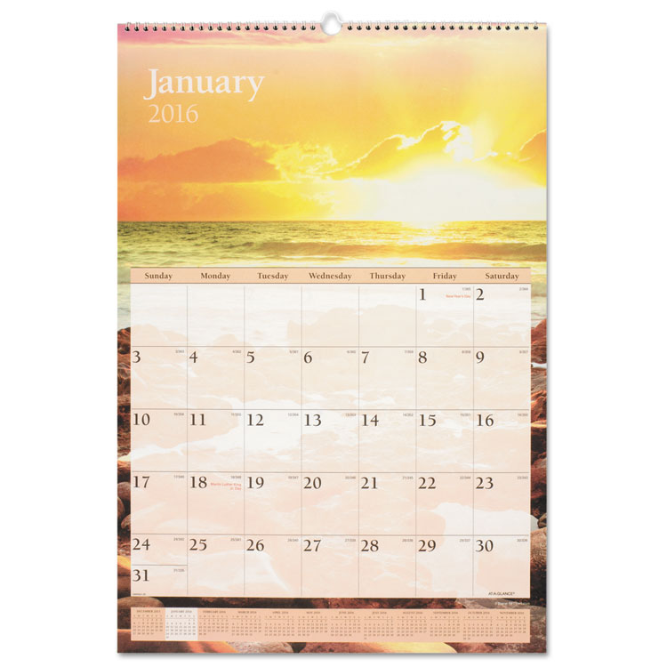 Picture of Scenic Monthly Wall Calendar, 15 1/2 x 22 3/4
