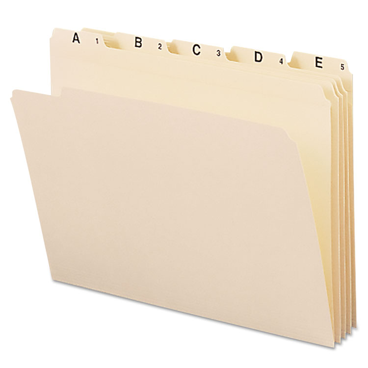 Picture of Indexed File Folders, 1/5 Cut, Indexed A-Z, Top Tab, Letter, Manila, 25/Set
