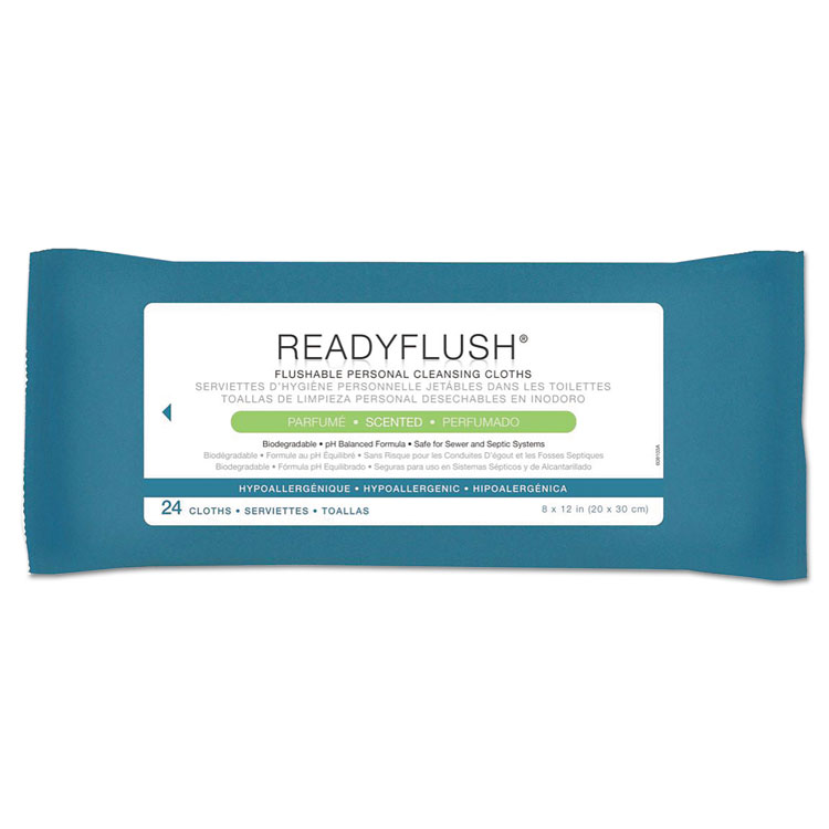 Picture of Readyflush Biodegradable Flushable Wipes, 8 X 12, 24/pack