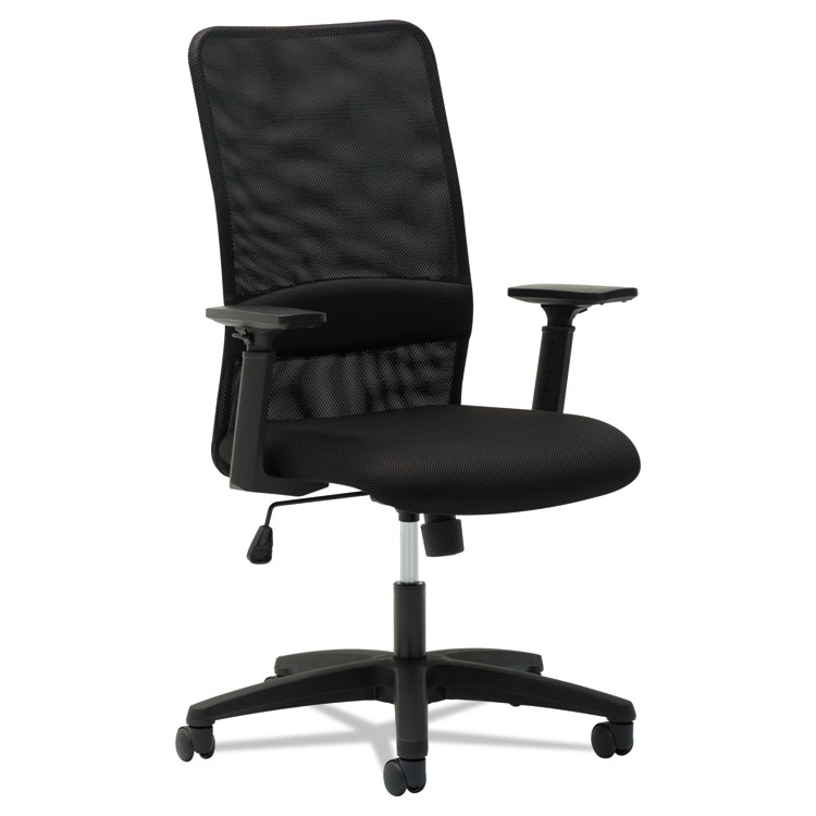 Picture of Mesh High-Back Chair, Height Adjustable T-Bar Arms, Black