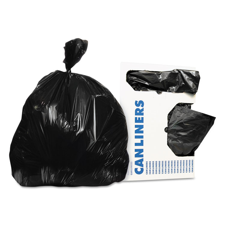 Picture of Low-Density Can Liners, 56 Gal, 0.9 Mil, 43 X 47, Black, 100/carton