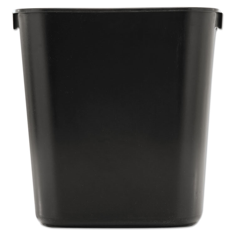 Picture of Deskside Plastic Wastebasket, Rectangular, 3 1/2 gal, Black