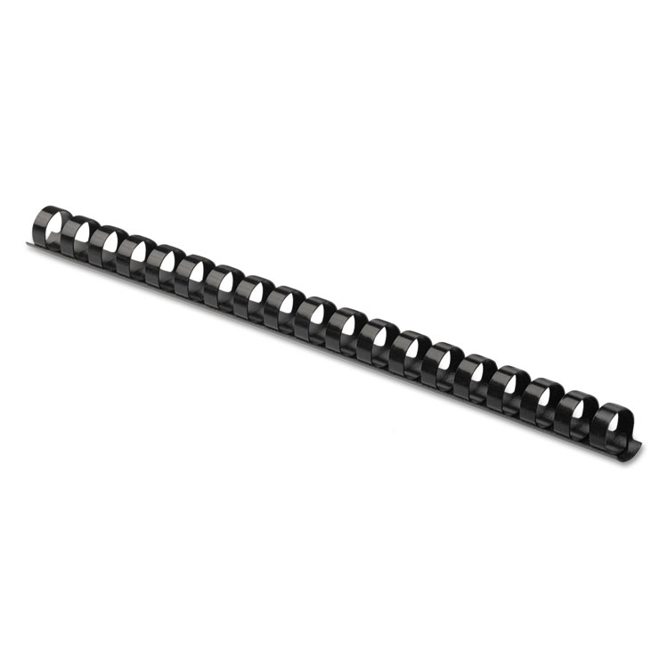 Picture of Plastic Comb Bindings, 3/8" Diameter, 55 Sheet Capacity, Black, 100 Combs/Pack