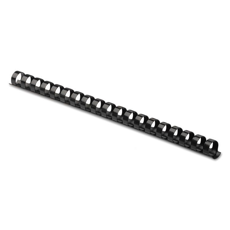 Picture of Plastic Comb Bindings, 1/2" Diameter, 90 Sheet Capacity, Black, 25 Combs/Pack