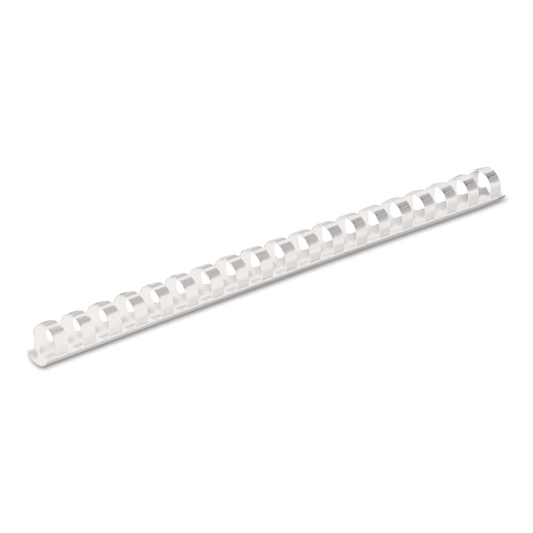 Picture of Plastic Comb Bindings, 1/2" Diameter, 90 Sheet Capacity, White, 100 Combs/Pack
