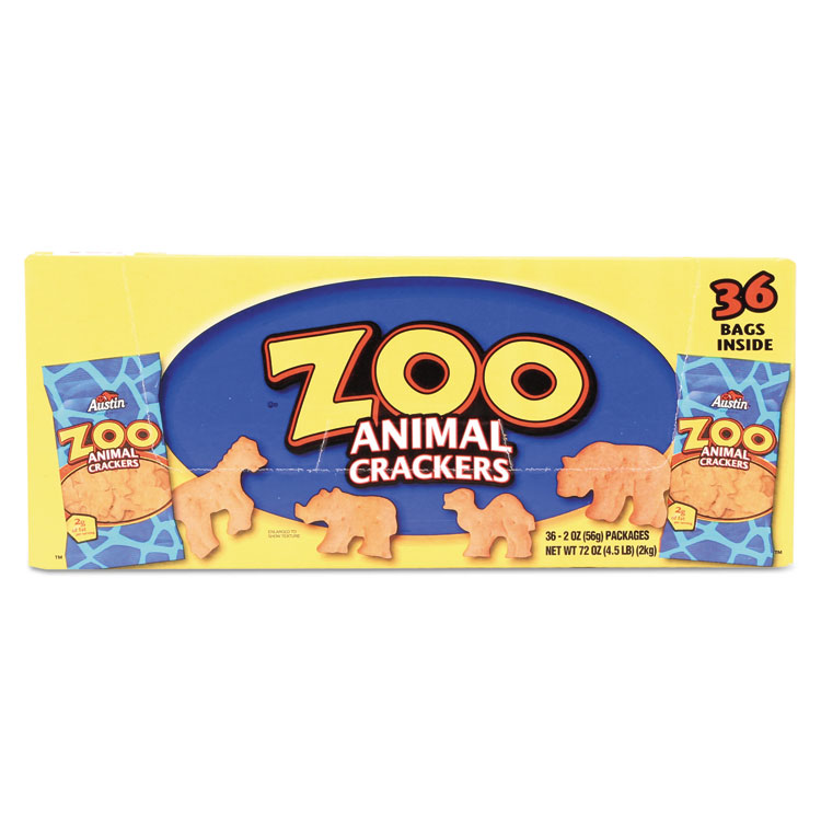 Zoo Animal Crackers, Original, 2 oz Pack, 36 Packs/Box KEB827545ES