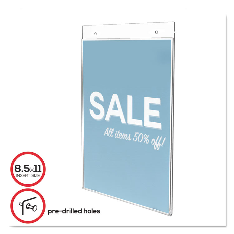 Picture of Classic Image Single-Sided Wall Sign Holder, Plastic, 8 1/2 x 11 Insert, Clear