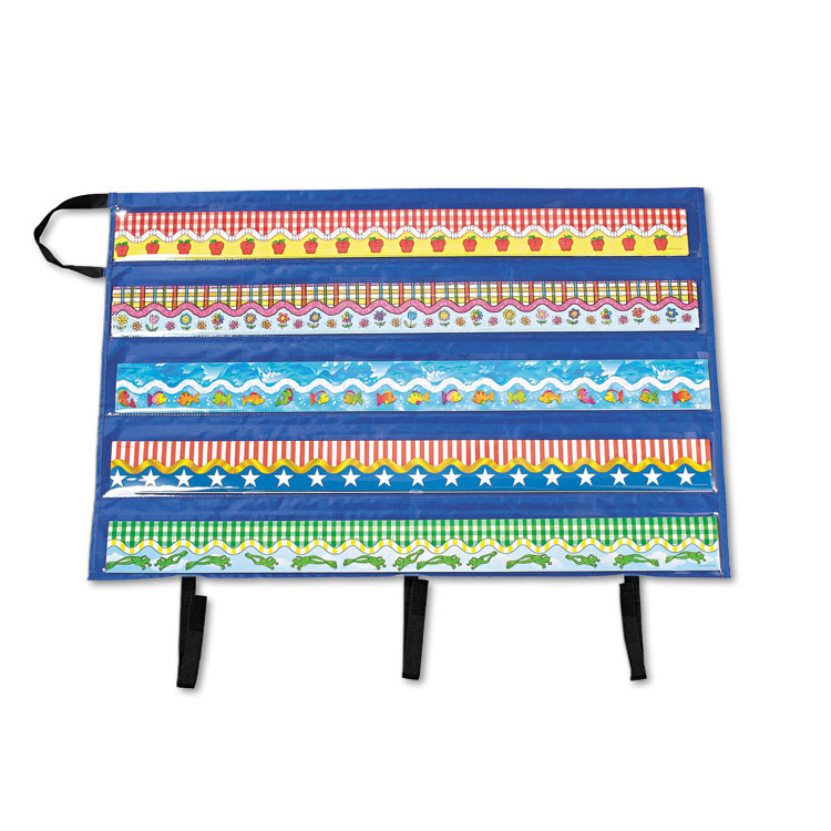 Picture of Border Storage Pocket Chart, Blue/Clear, 41" x 24 1/2"