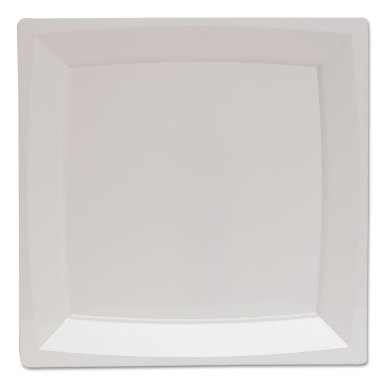 Picture of Milan Plastic Dinnerware, Plate, 6 3/4 In Sq, White, 12/bag, 14 Bag/carton