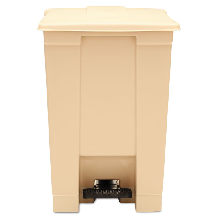 Picture of Indoor Utility Step-On Waste Container, Square, Plastic, 12gal, Beige
